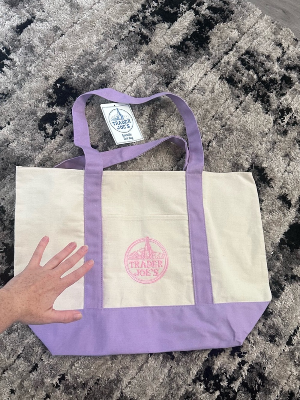NWT Trader Joe’s Large Pastel Tote Bag